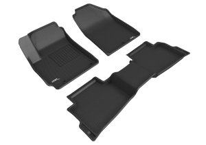 Kia Seltos Floor Mat Set - Front + Rear - 3D MAXpider - KAGU Series - Black - `21-`24